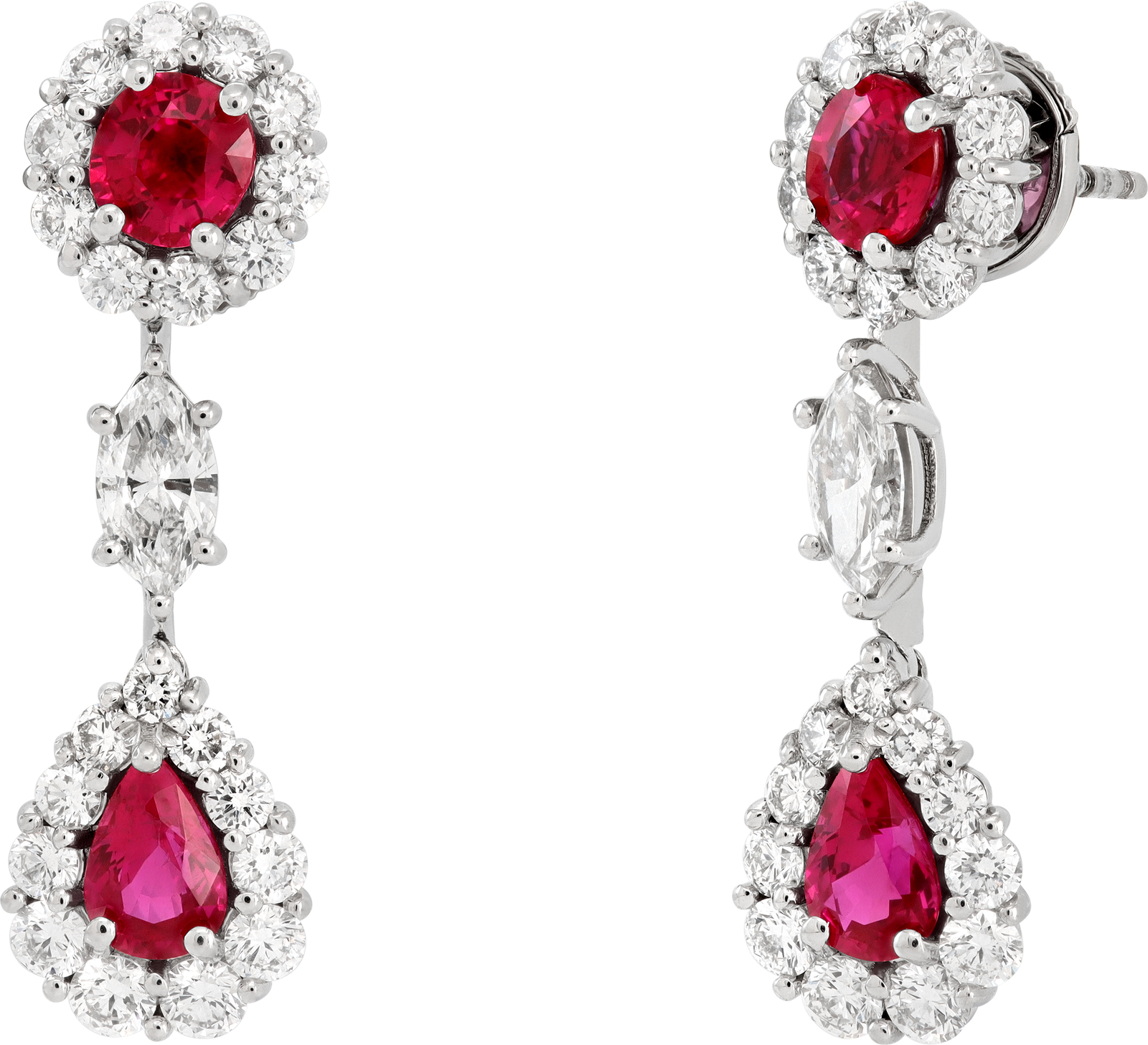 GIA Certified Burma Ruby and Diamond earrings in platinum | G&S