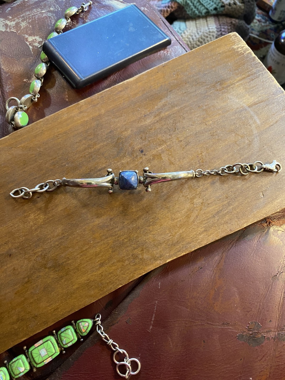Denim Lapis Bracelet Fits 7”and Larger Wrist Wght29.8grams