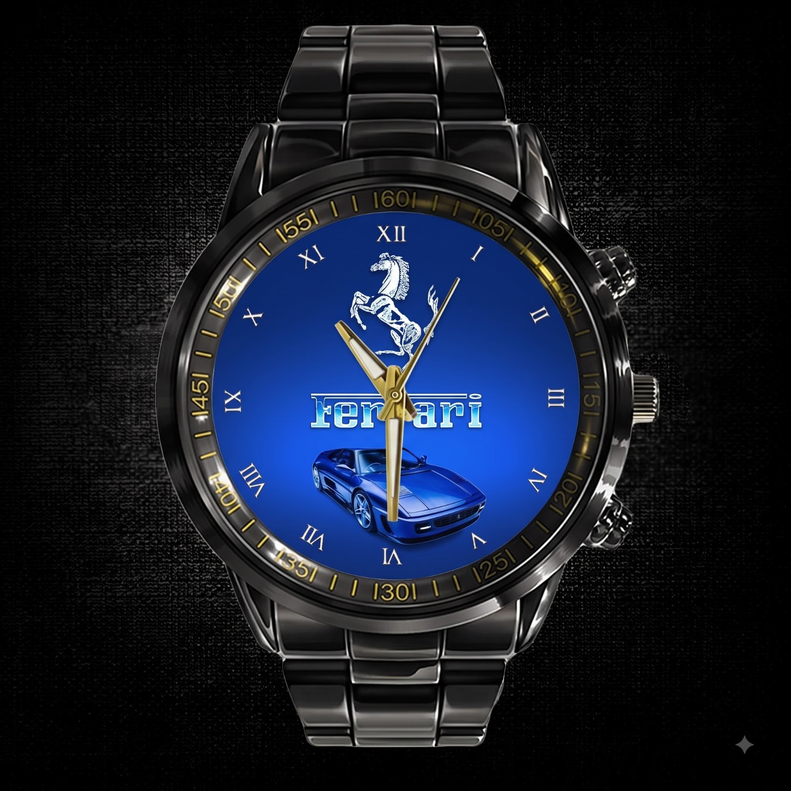 Personalized Ferrari Red Motorsport Stainless Steel Watch Racing Gift for Men