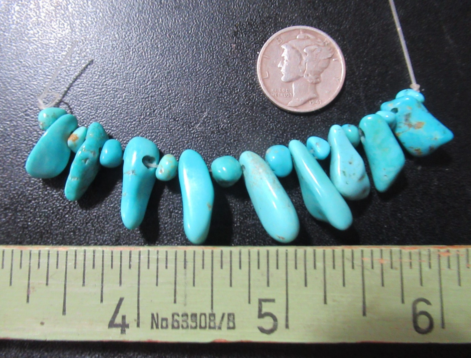 9 KINGMAN TURQUOISE PENDANTS 13mm to 17mm & 10 SM NUGGETS 5mm to 7mm 50tcw #888