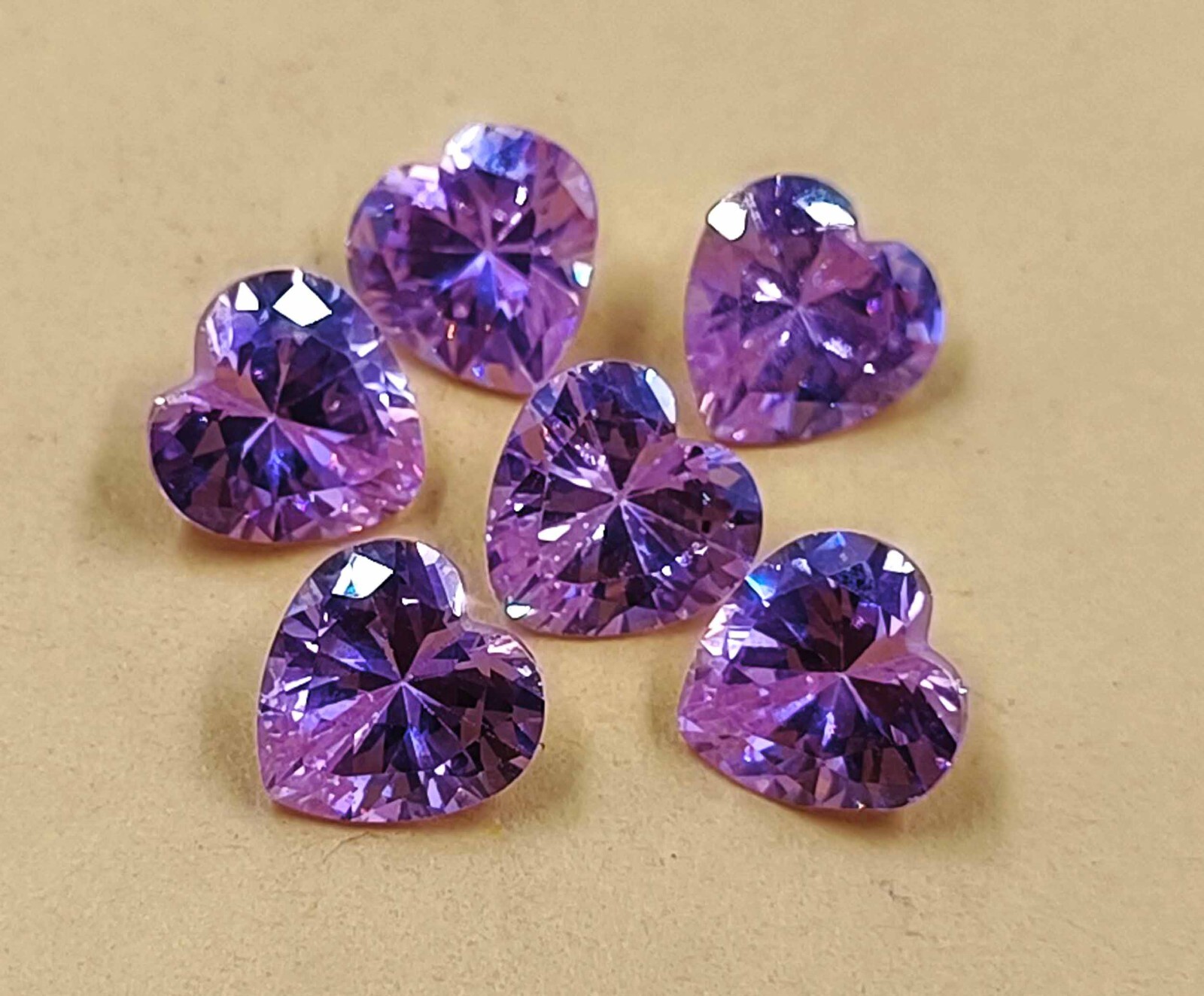 6 Pcs Pink Sapphire Wonderful Natural 8x4mm Lot Heart Cut IGL Certified Gemstone