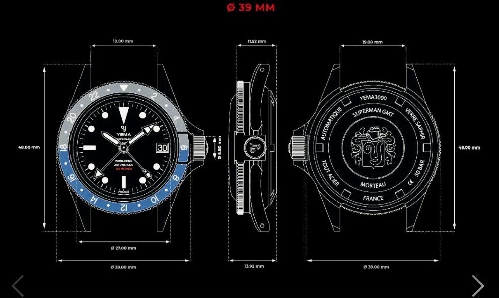 yema superman 500 GMT Automatic watch