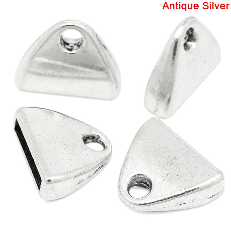 Sexy Sparkles 4 Pcs Connectors Findings Triangle Antique Silver 15mm