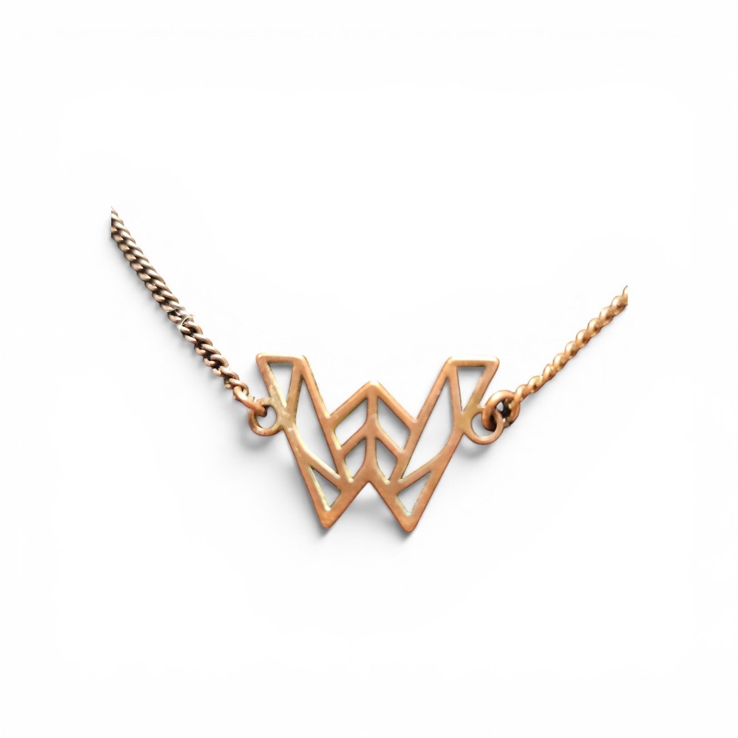 Wonder Woman Copper Logo Necklace DC Comics Superhero Jewelry Geometric