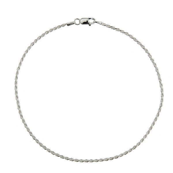 1MM Solid 925 Sterling Silver Italian DIAMOND CUT ROPE Anklet 9″ or 10″