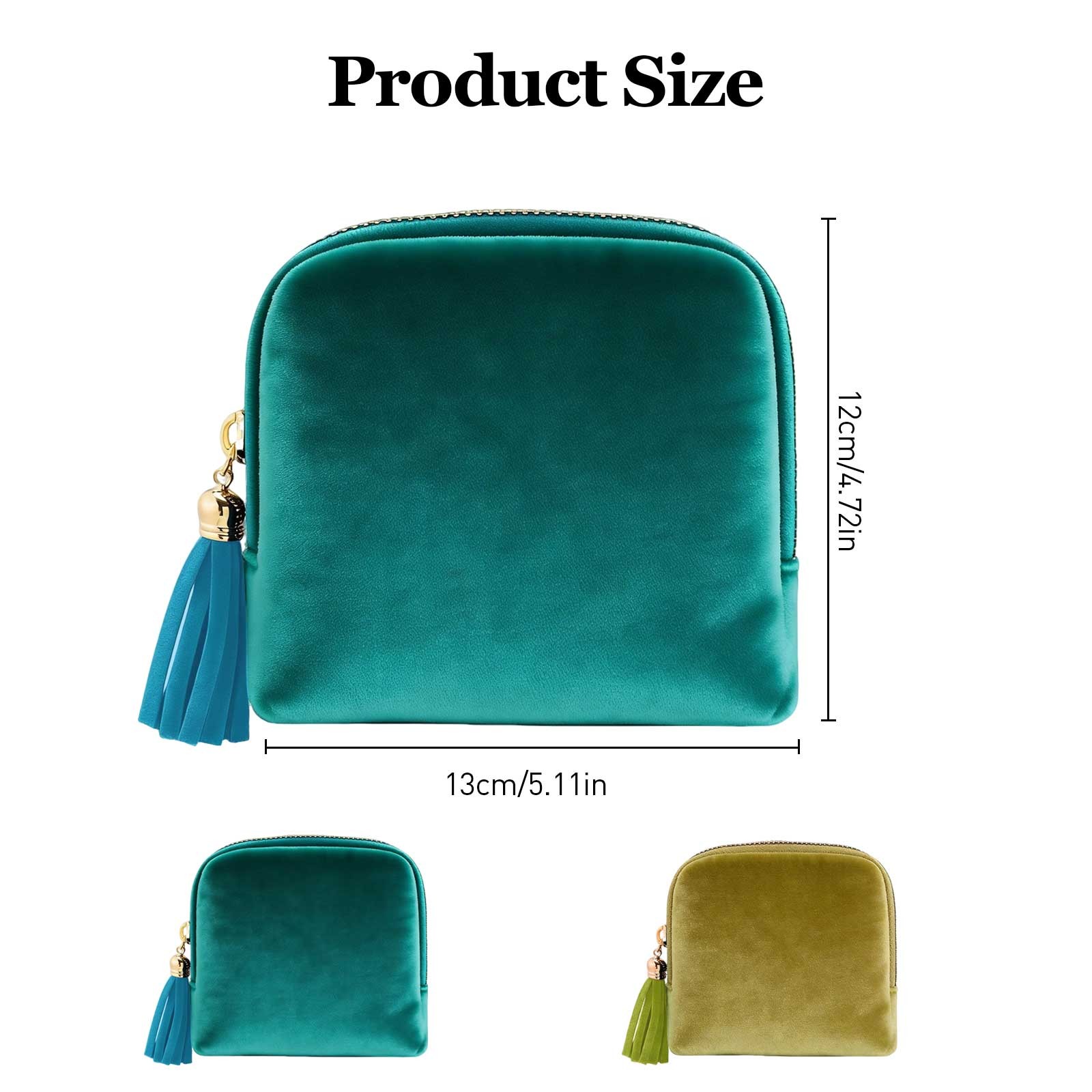 2PCS Travel Jewelry Pouch Zipper Organizer Storage Bag for Rings Necklaces Gift