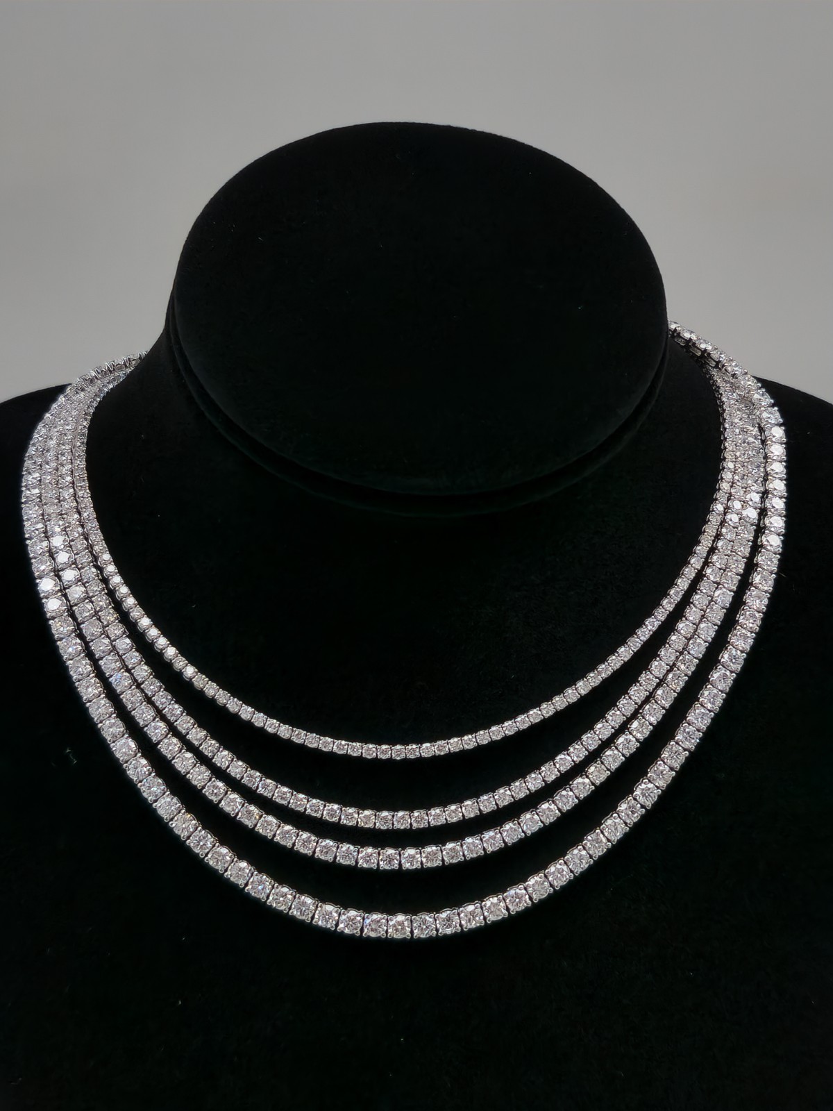 14K Lab Diamond Tennis Necklace 17″ 7–20 CTTW