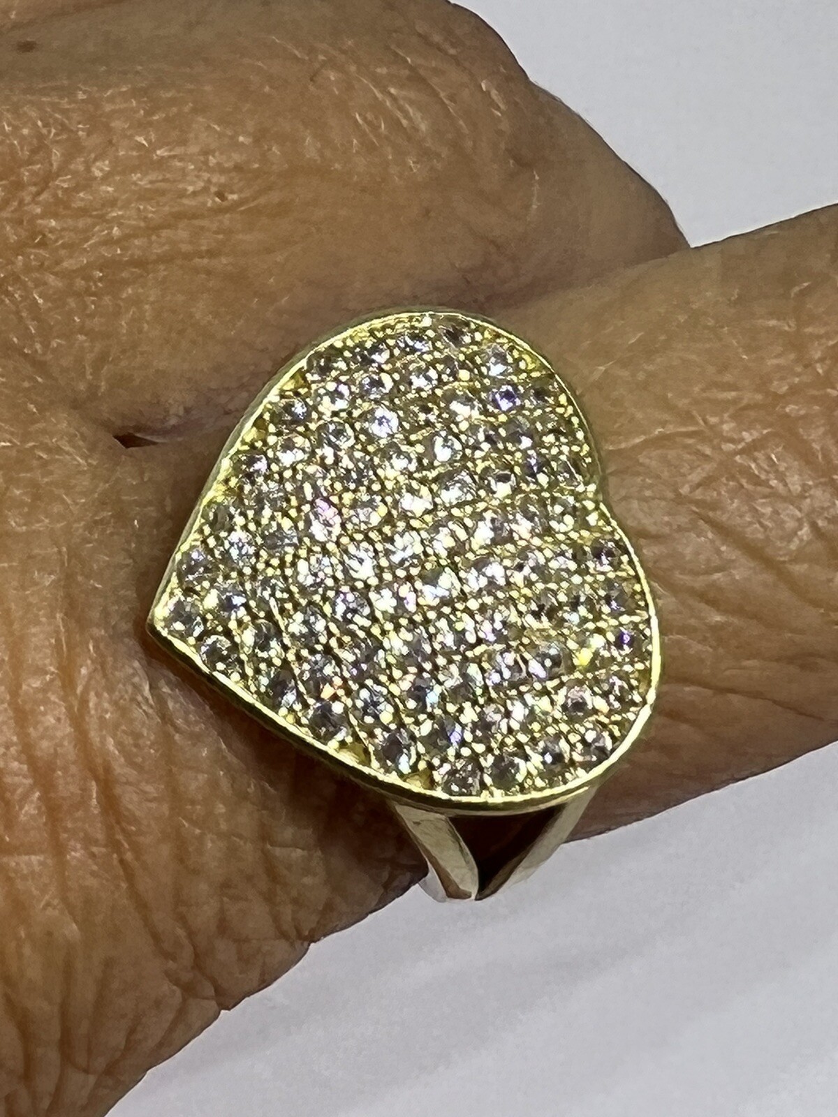 GoLD heart love ring 10k solid cz fine jewel gift 7.5 5 5.5 6 6.5 7 8 8.5 9 9.5