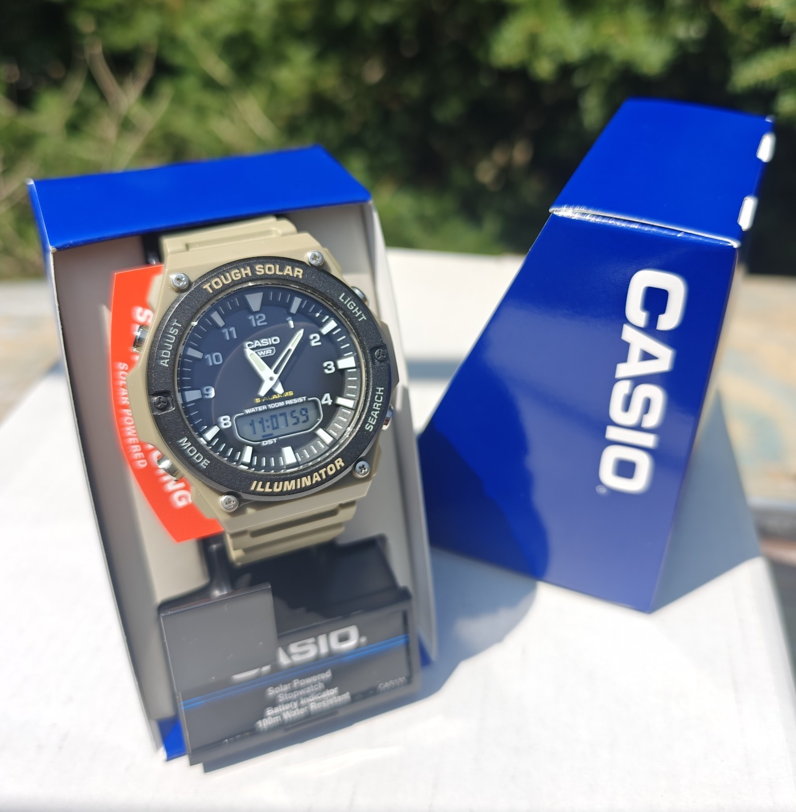 N.I.B. Casio Tough Solar Men’s Analog-Digital Sport Watch AQS820W-5AV FREE SHIP