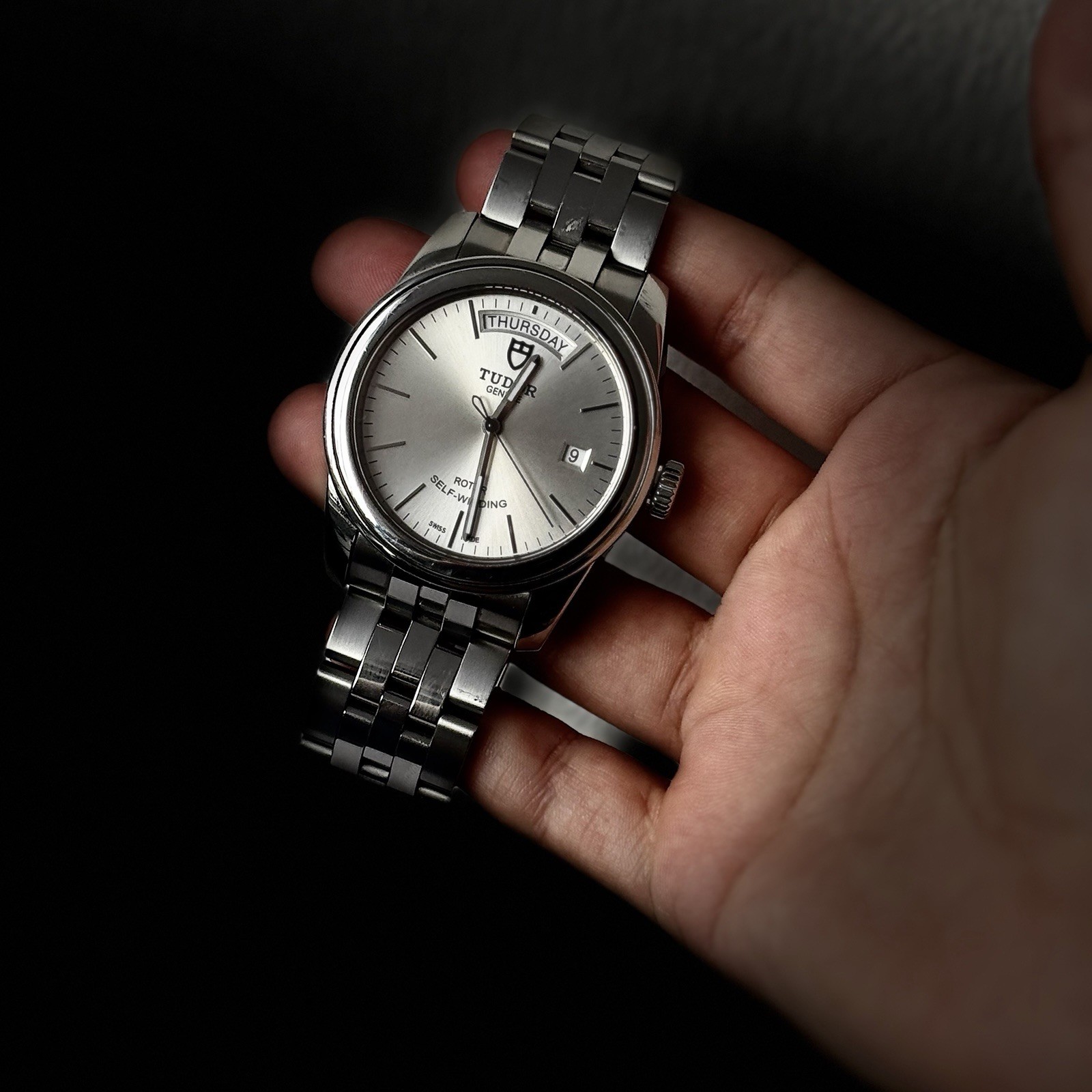 Tudor Glamour Day Date Opaline Dial M56000 39mm Men’s Watch + Box/Manual/Tag