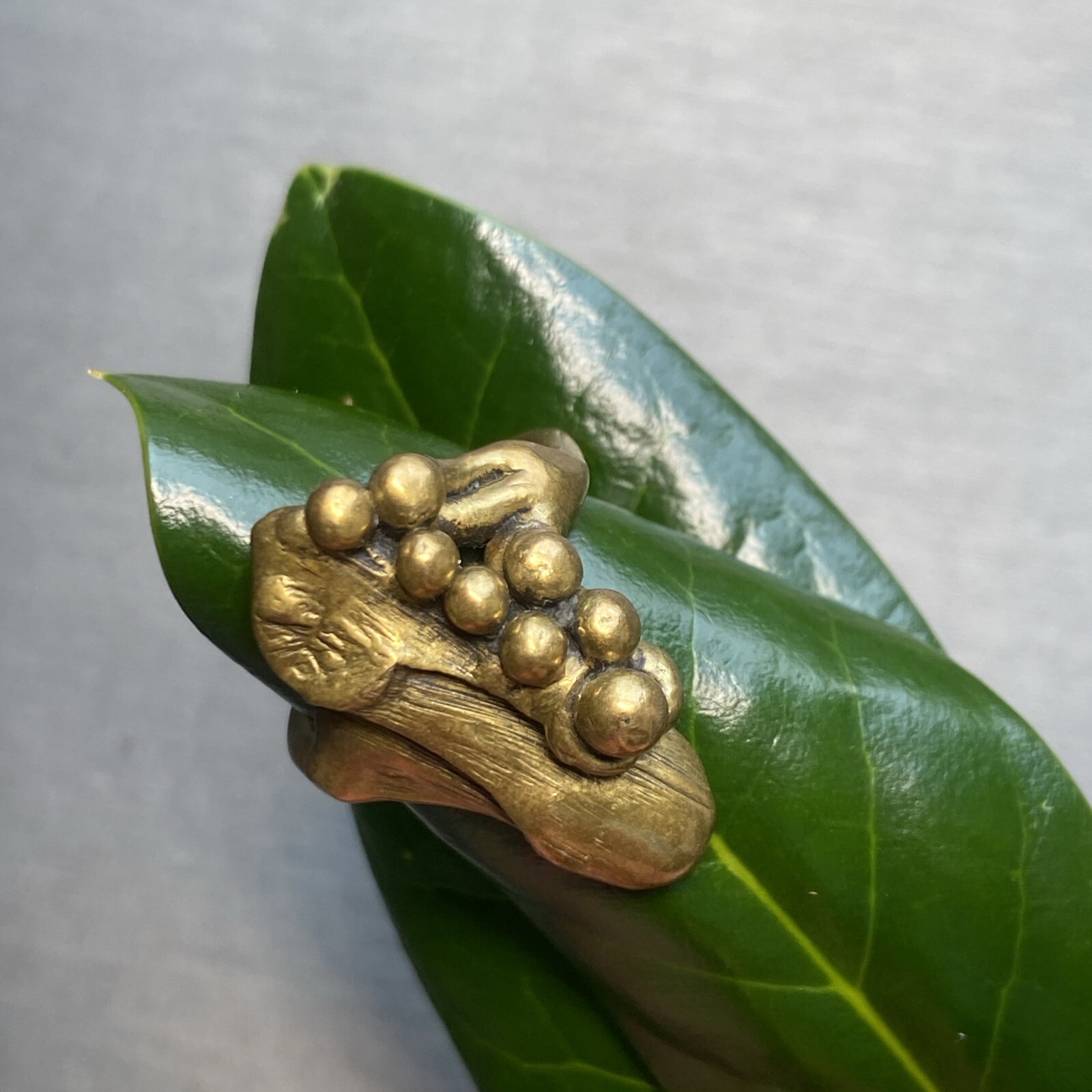 Antique Vintage Art Nouveau Bronze Ring Estate Jewelry Pre-owned Calla Size 4