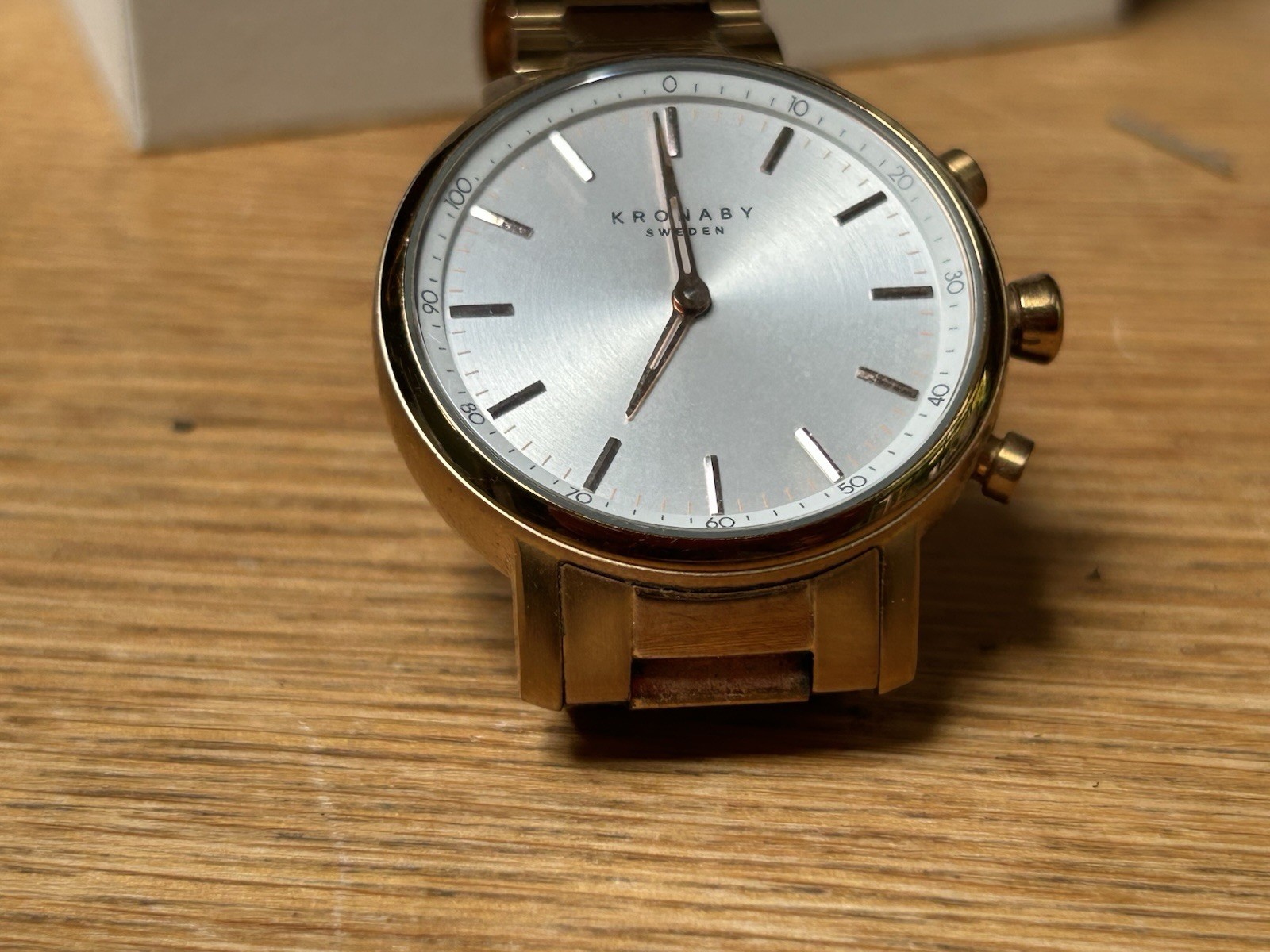 Kronaby Hybrid Smart Watch Carat 38 Rose – White, Rose Bracelet
