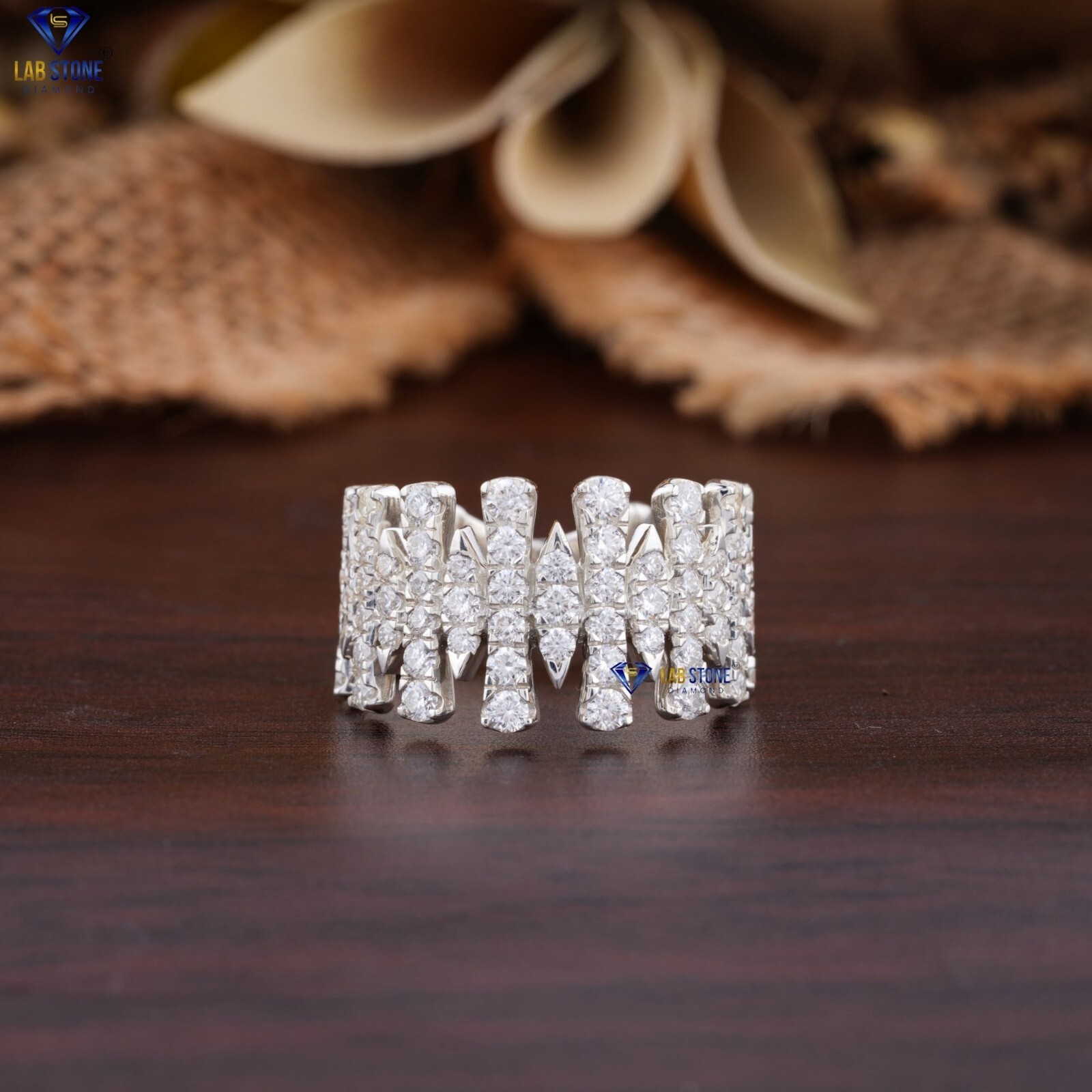 1.46 TDW Round Cut Lab-Created Diamond White Gold Ring EF Color VS Clarity