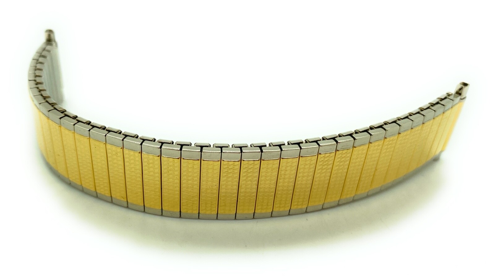 16mm up to 22mm Shiny Gold Silver Stretch Expansion Stainless Watch Band STT2