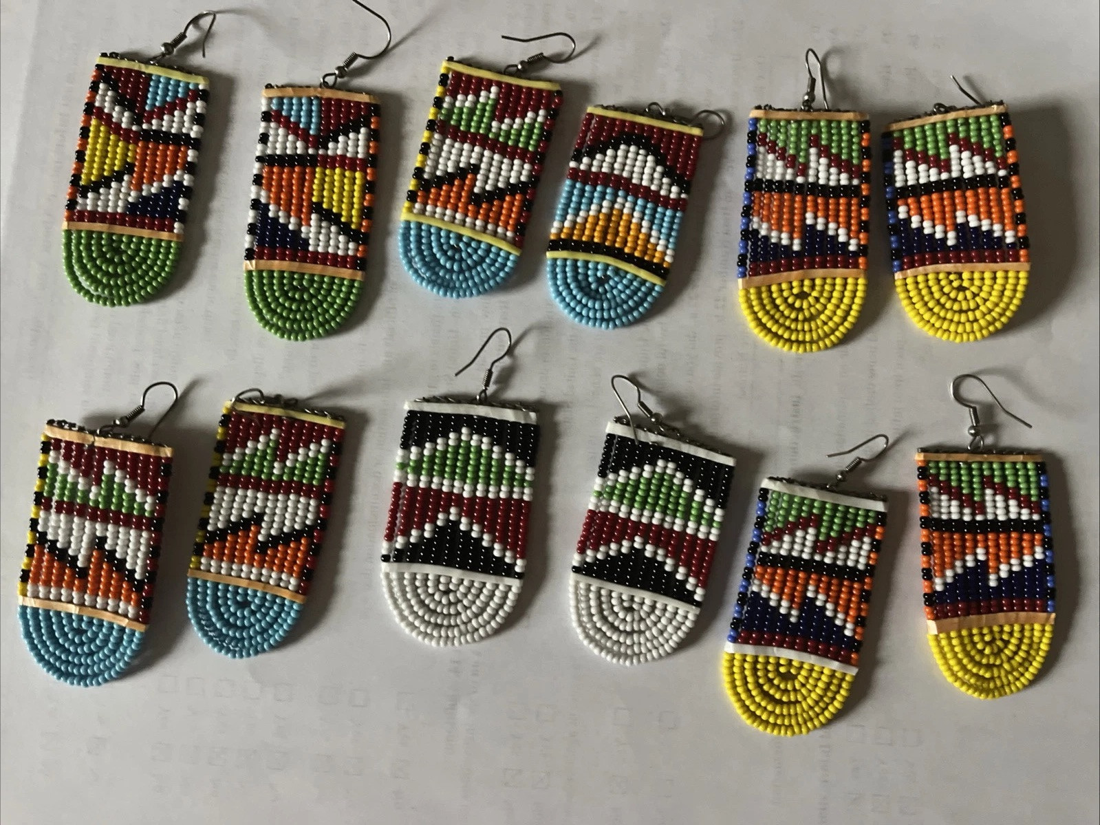 Maasai Kenya Handmade Beaded Pierced Earrings Lightweight