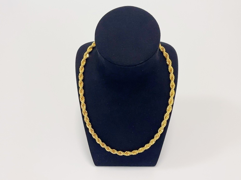 18K Yellow Gold 8mm Rope Chain Link Necklace Bracelet Mens Women 28″