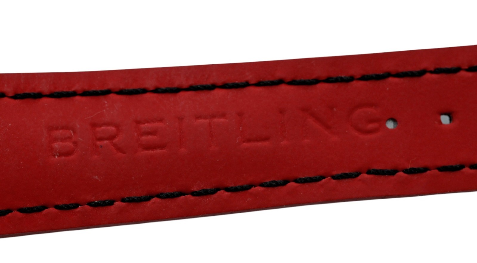 Original Breitling 20m Black/ Red Rubber Watch Band Strap with Buckle 224X A18BA
