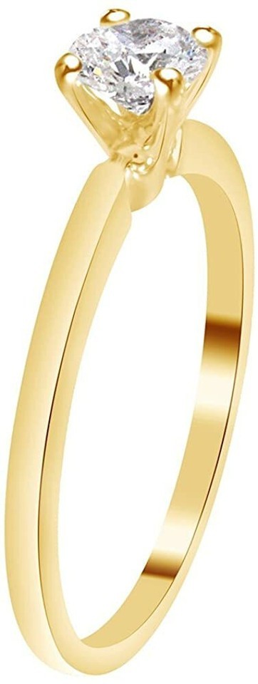 1/4 Ct Diamond Solitaire Ring in 14K Yellow Gold (H-I Color, I3 Clarity)