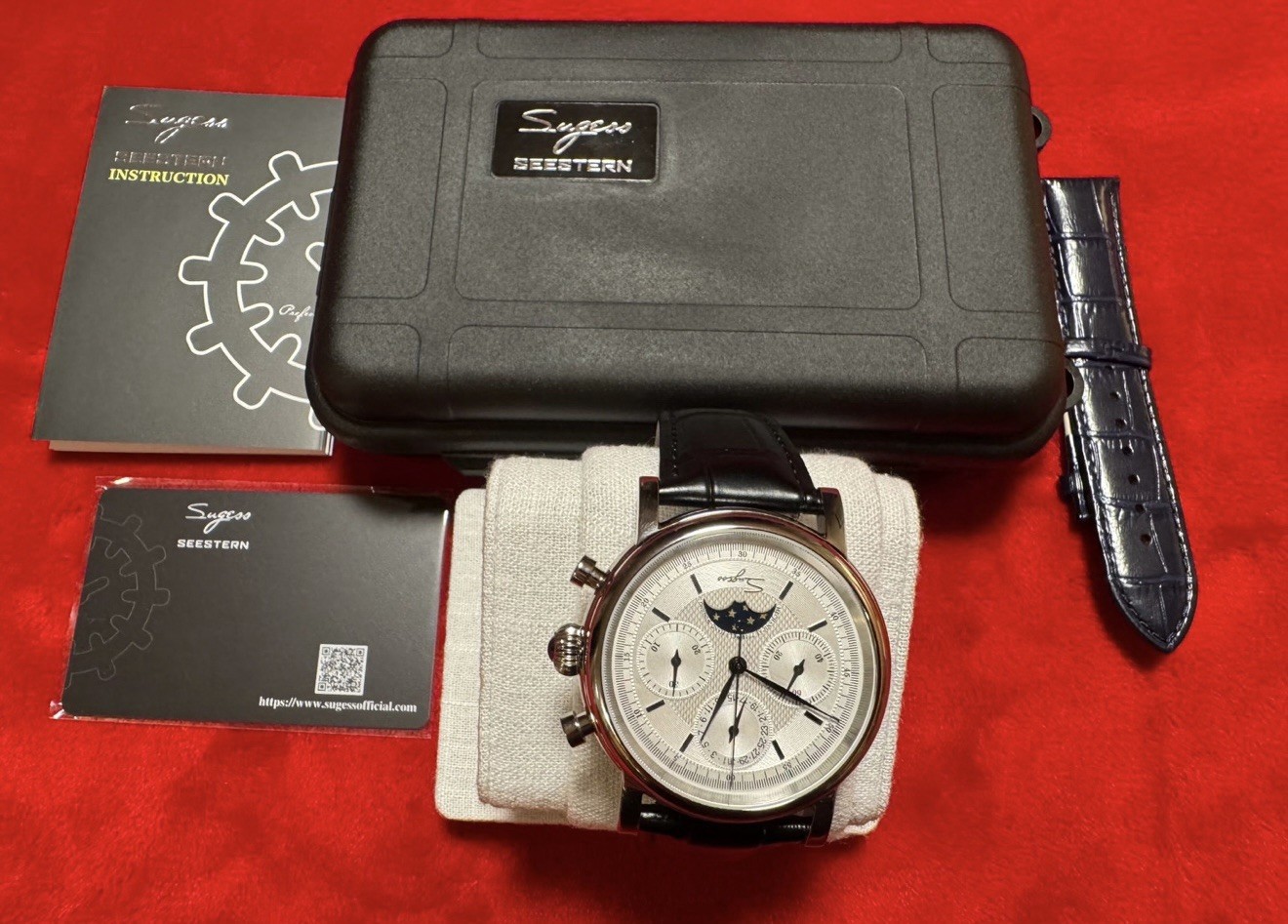 Sugess Mechanical Chronograph – ST1908 Swan Neck, Moonphase Calendar