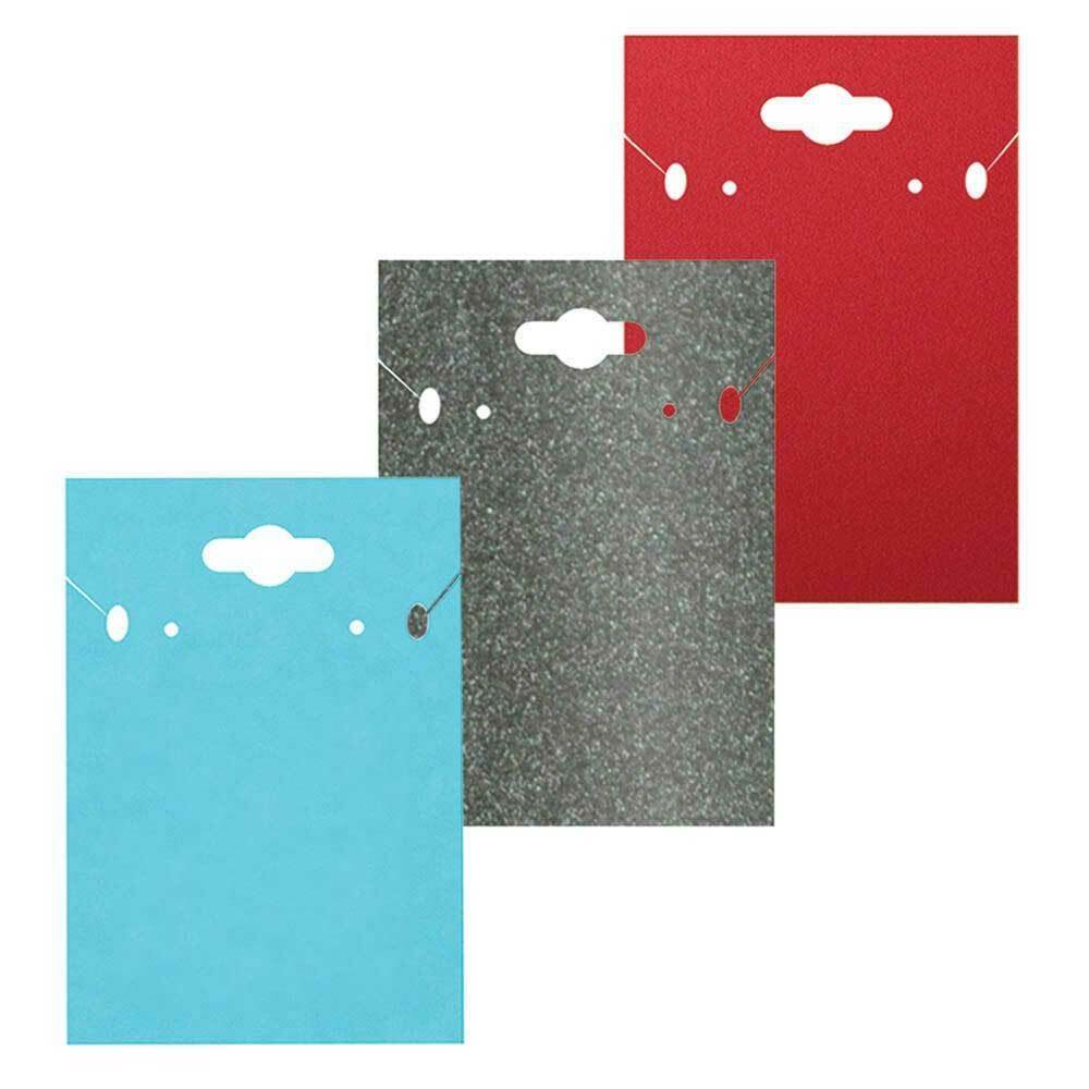 100 Custom Hanging Jewelry Earring & Necklace Display Cards – 10 Color Options