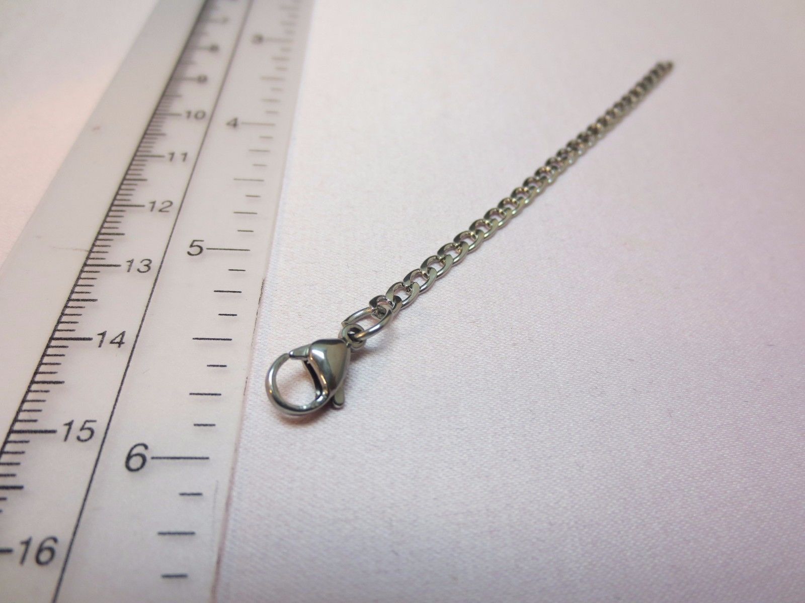 STAINLESS STEEL SILVER 3 MM CURB CHAIN EXTENDER 1″-12″ WITH LOBSTER CLAW