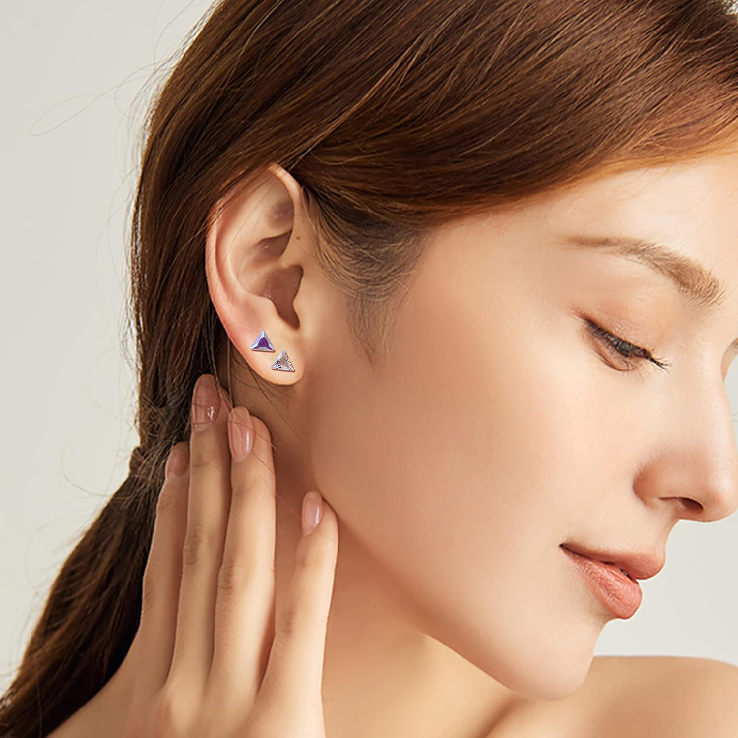 14Pairs Clear Plastic Earrings Stud Earrings for Women Rhinestone Acrylic Stud E
