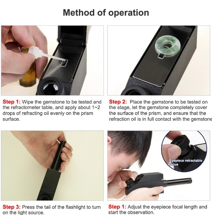 A Type Gem Refractometer Detector External Light Source Measuring Instrument