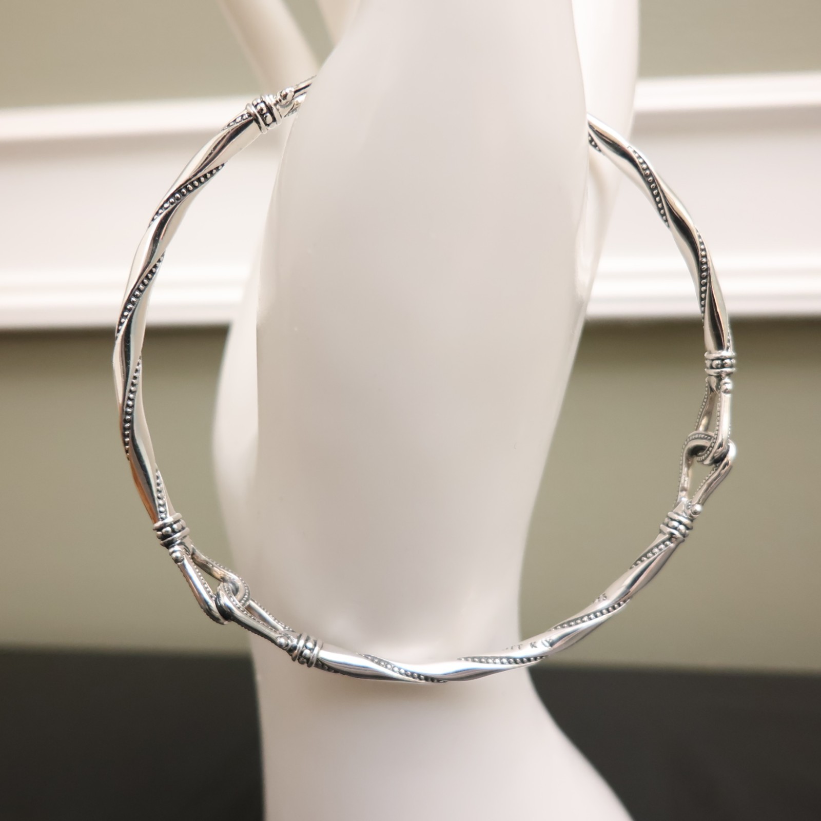 Scott Kay bracelet equestrian bangle rope pattern sterling silver 925 QVC signed