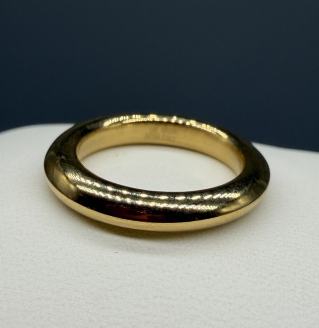 14k Yellow Gold Resin Core Milor Band Ring Sz 6.75 Italy Italian Simple Classic