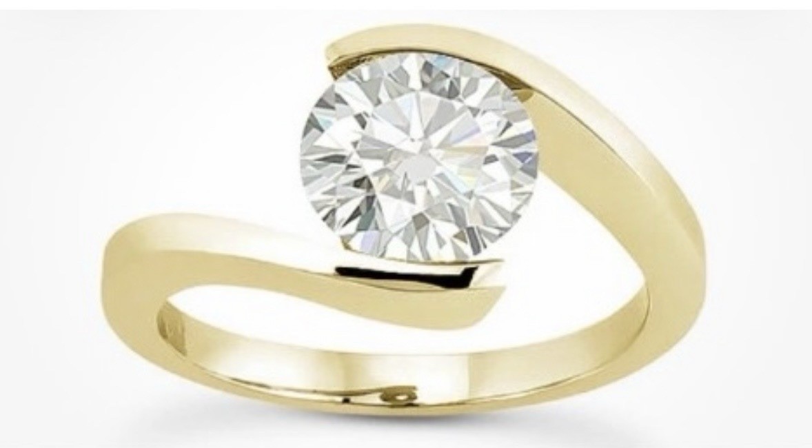 Forever ONE 3ct D-E-F Round Cut Moissanite 14k YG Solitaire Engagement Ring Sz 8
