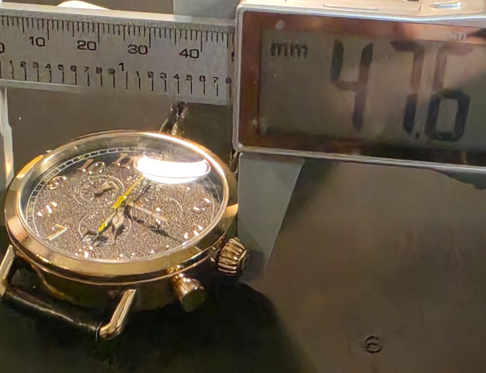 Jules Breting Quartz Chronograph Date 10 ATM Black Dial Gold Case 47mm