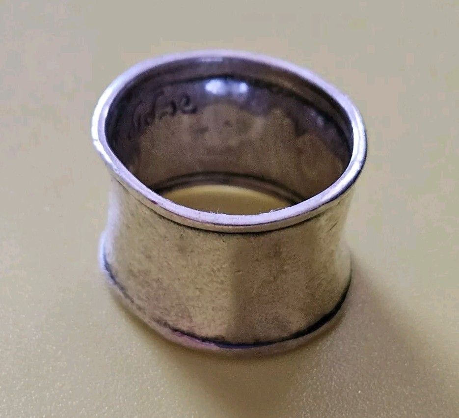 Didae Stamped 925 Sterling Silver Hammered Wave Wide Band Ring Size 7 Israeli