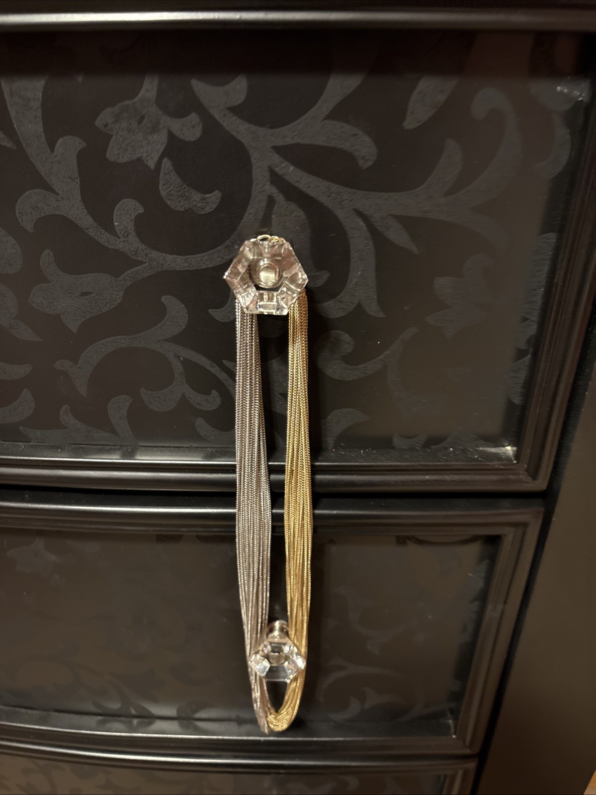 Two Tone Gold and Silver Unique Multi-Strand Necklace Dressy Casual Business