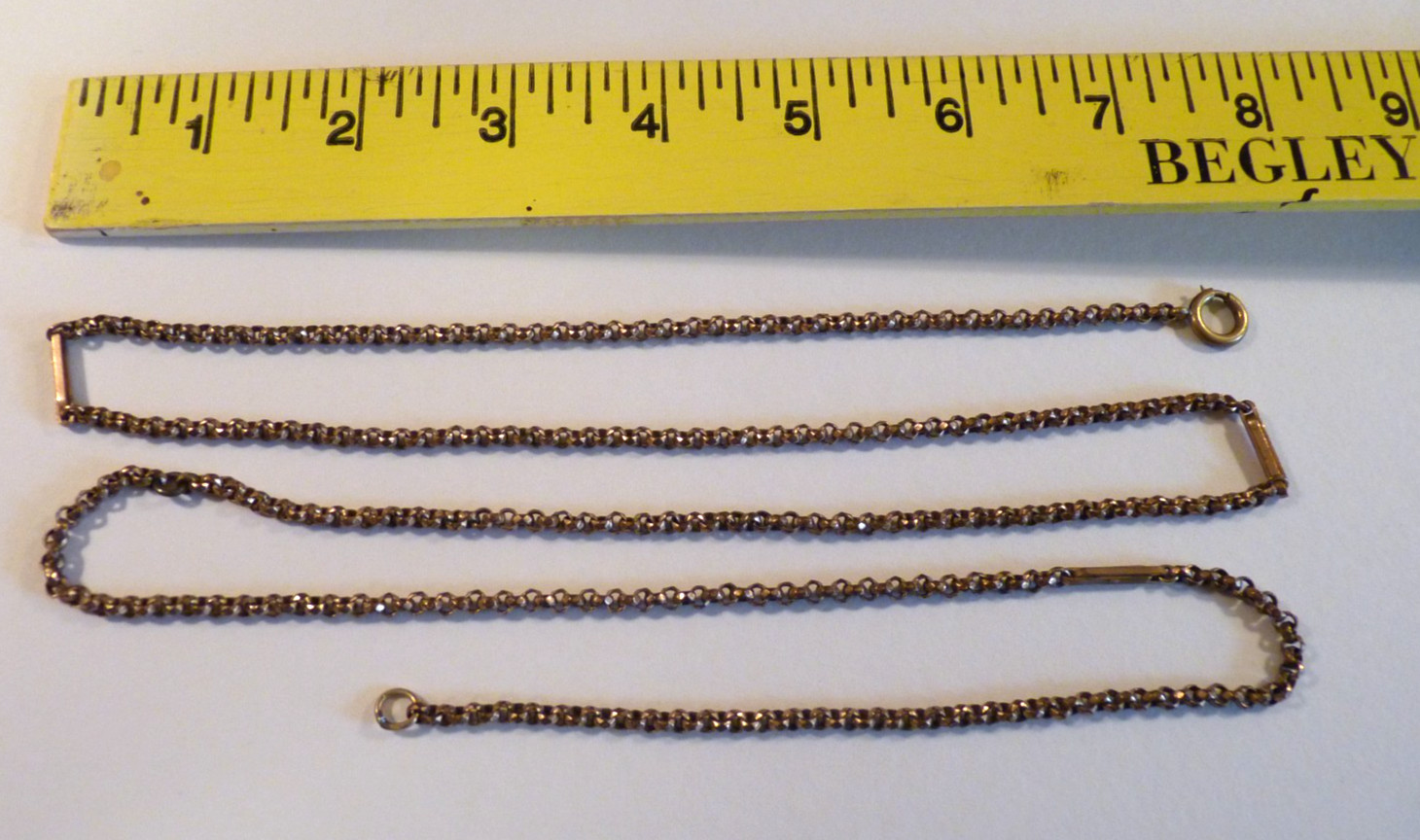 Beautiful Antique Gilt Brass 36-inch Watch Chain – Great Patina
