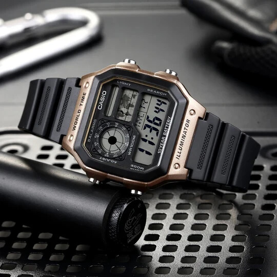 Casio AE1200WH-5AV, Chronograph Watch, Illuminator, 5 Alarms, 10 Year Battery