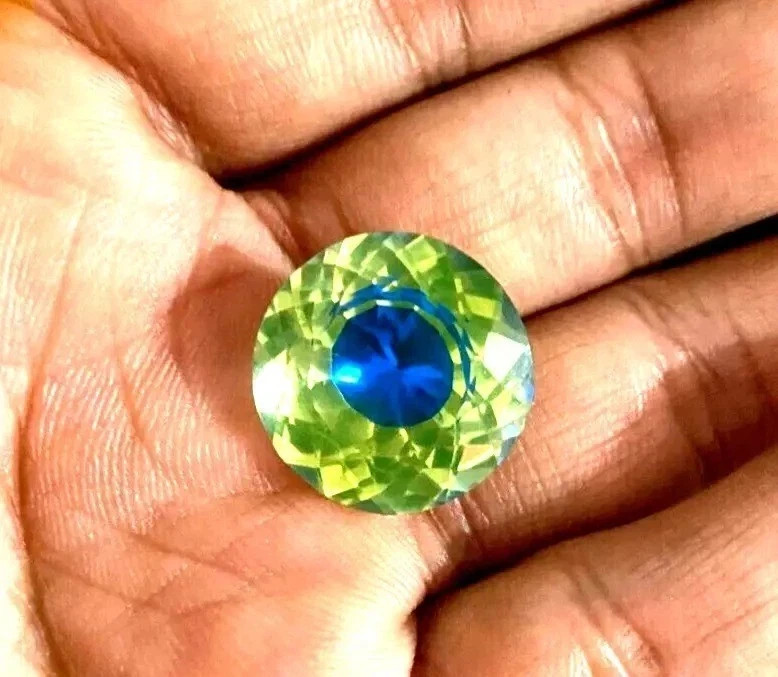 10.35 CT Natural Bi- Color Pitambari Sapphire Loose Round Cut Certified Gemstone