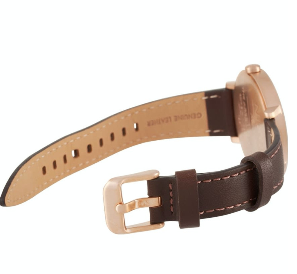 Nixon Arrow Rose Gold & Silver Watch, Brown Leather Strap, 38mm, A1091 2369, NIB