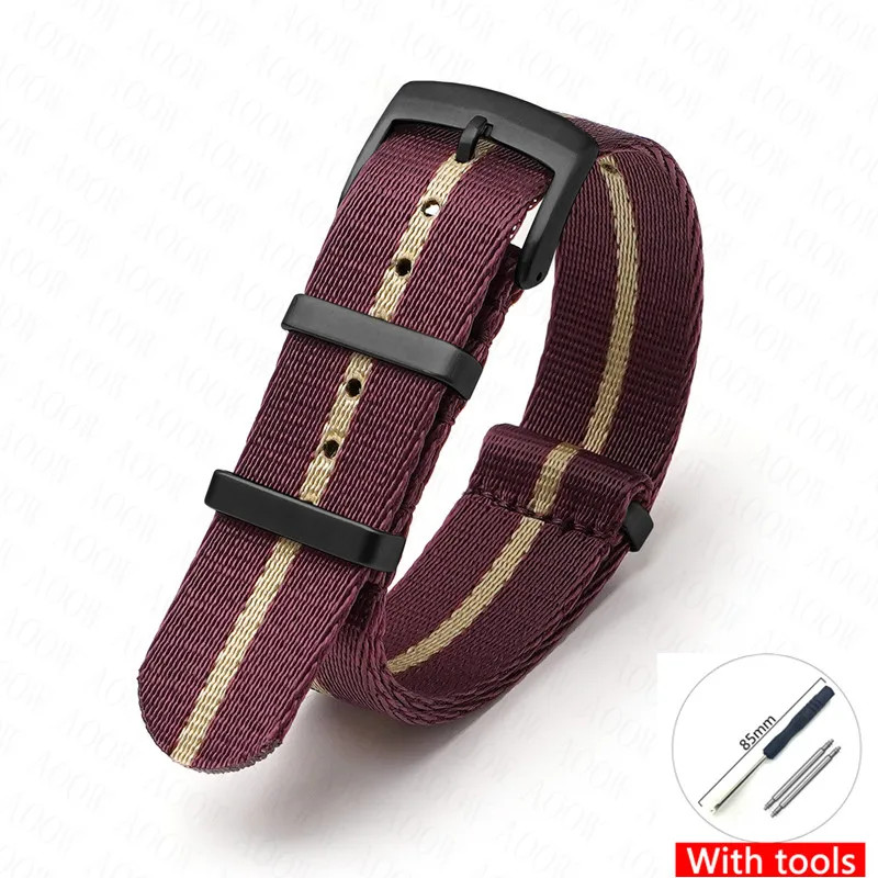 Canvas Nylon Watch Strap for Omega Swatch Seamaster Speedmaster Seiko 18-24mm