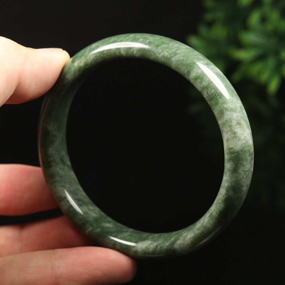 62mm Grade A 100% Natural Green Jade Bangle Bracelet Chinese Guizhou Jade V0888