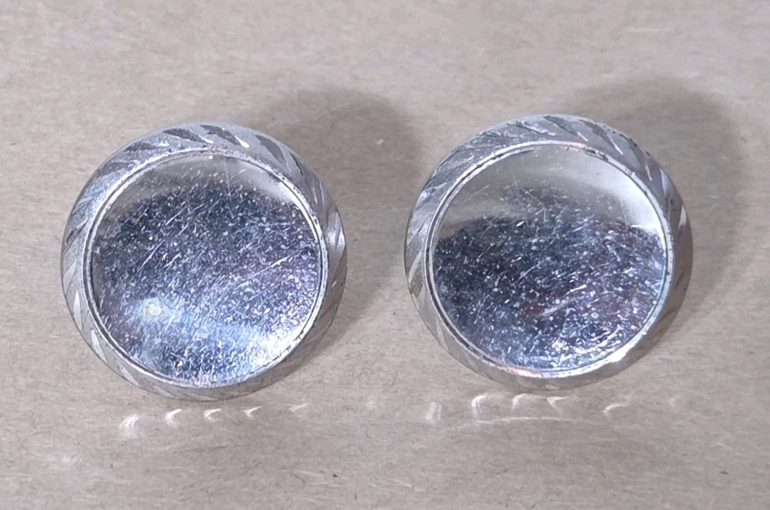 Vtg Lamode Sterling Silver Cufflinks 16.3g Mens Classic Cuff Link Round Patina