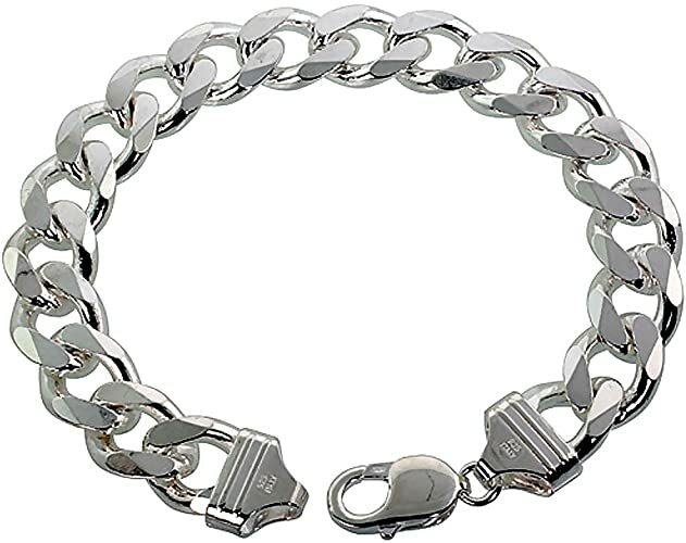 Sterling Silver Thick 9-17 mm Curb Link Bracelets Nickel Free Italy 7-10 inches