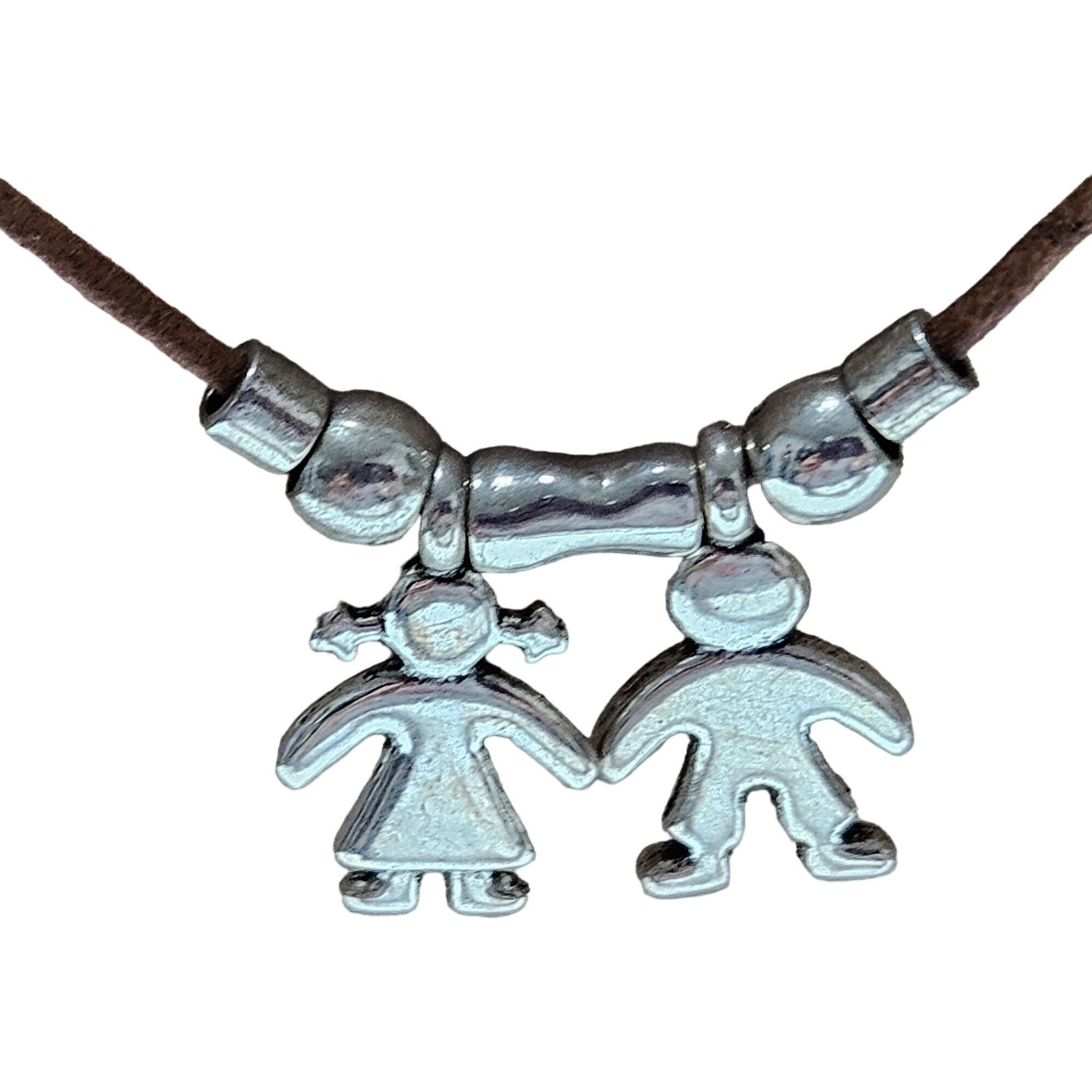 Two Children Pendant Necklace Boy Girl Charms Mothers Day Gift Fashion Jewelry