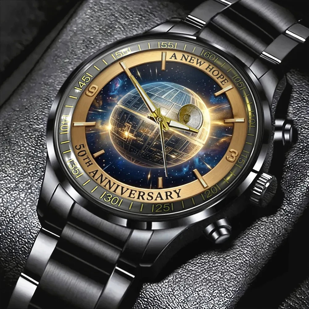 Star Wars 50th Anniversary Black Stainless Steel Watch