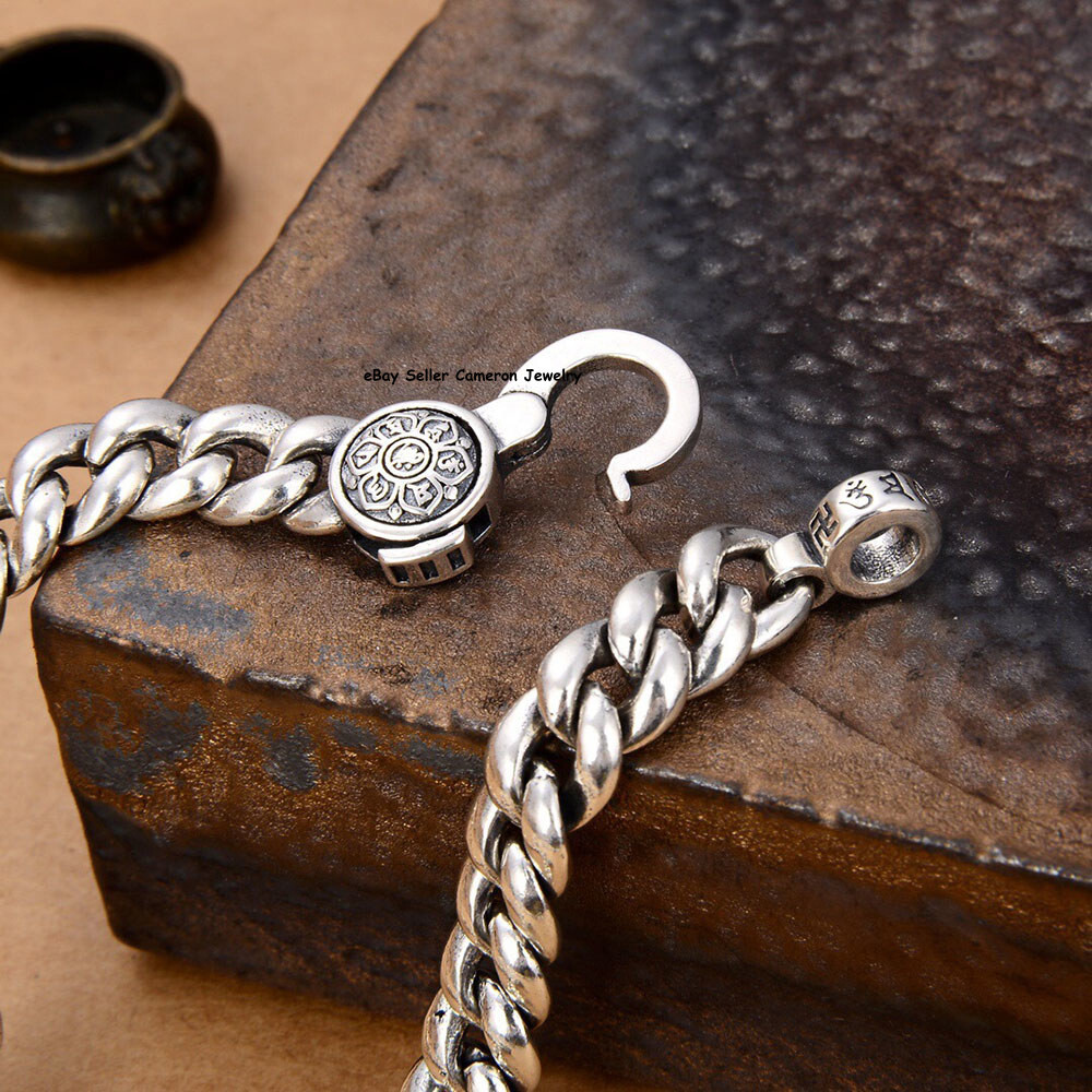 Pure 925 Sterling Silver Men’s Chain Solid 9mm Curb Link Necklace 114g 25.6inch