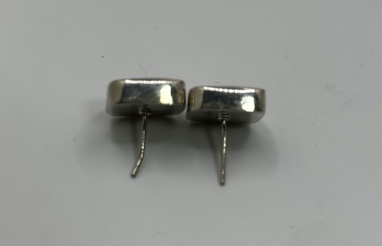 Vintage Blue White Silver Floral Earrings Jewelry No Backings