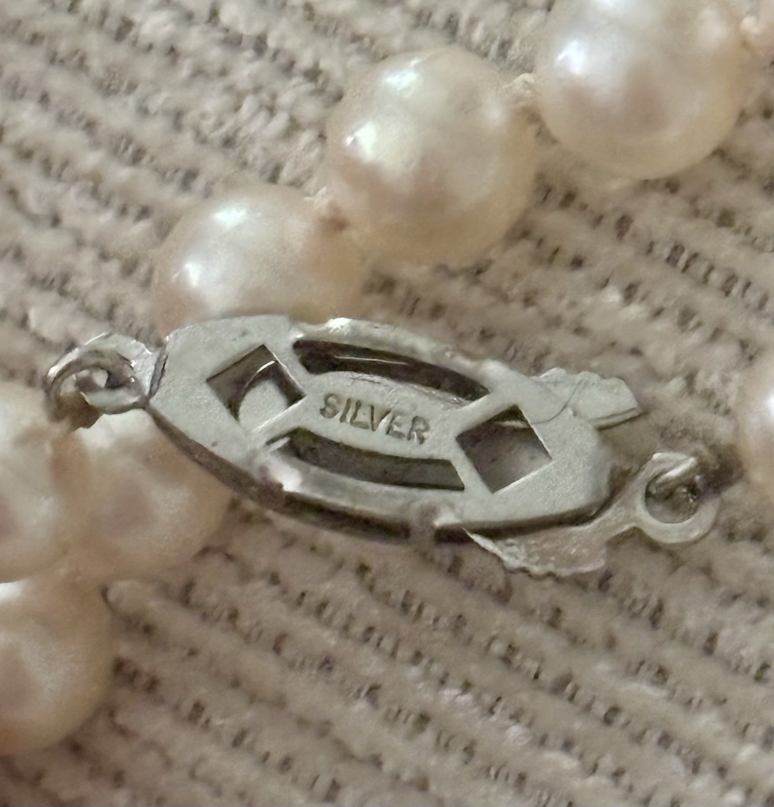Vintage Akoya Pearl Necklace Silver Clasp 6mm 35” Opera Length Creamy Hue
