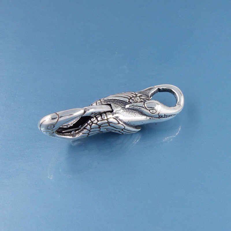 Sterling Silver Double Openings Crane Lobster Claw Clasp Connector 24.7mm #44070
