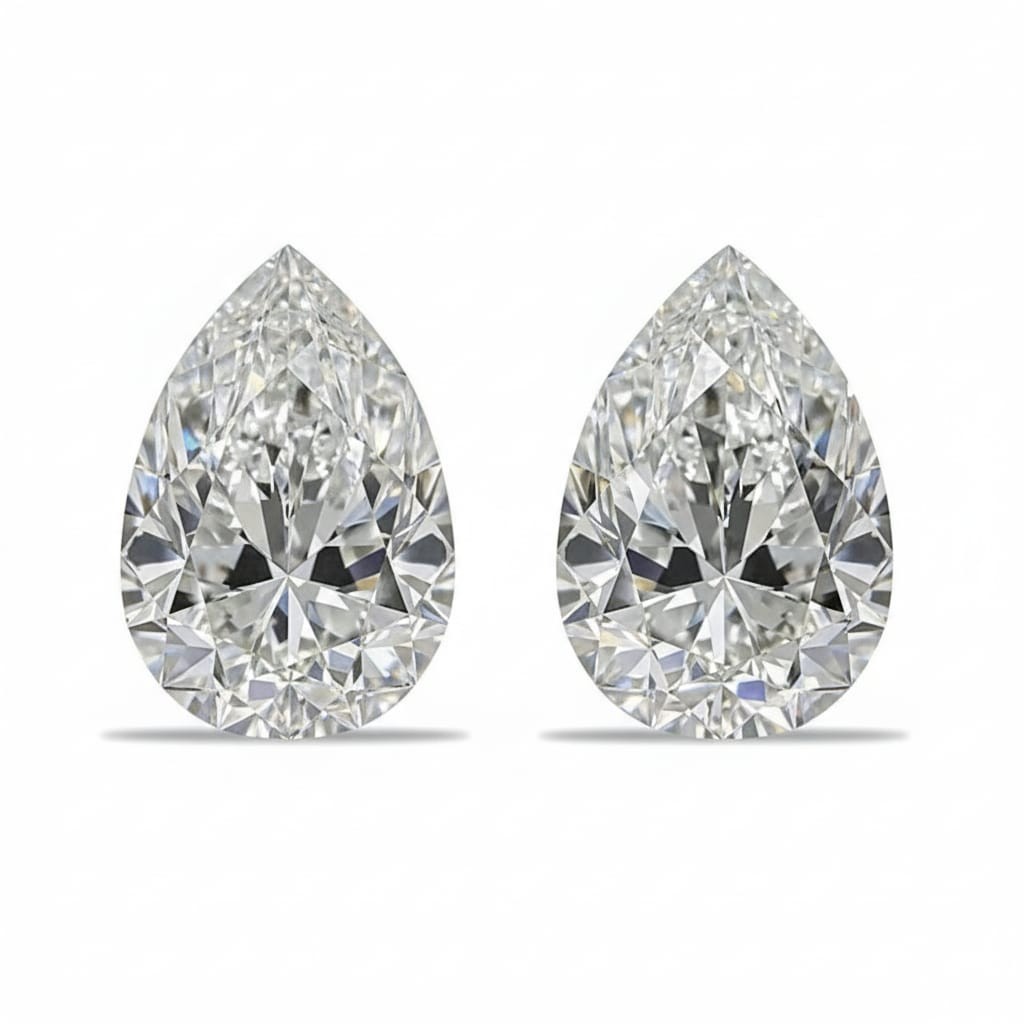 6 CT Pair D Color VVS1 Lab Grown Diamond 8×12 mm Loose gemstone 2pc For Earring