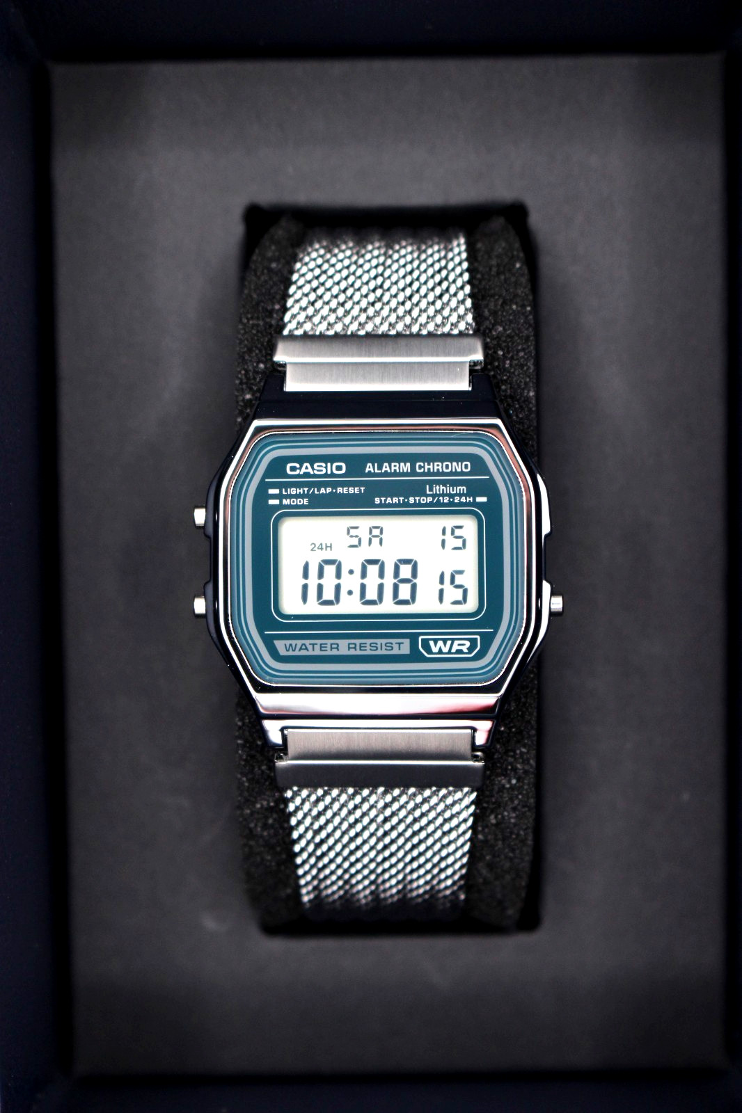 CASIO CLASSIC Series A158WEM-3JF Digital Unisex Green Dial Stainless Steel Resin