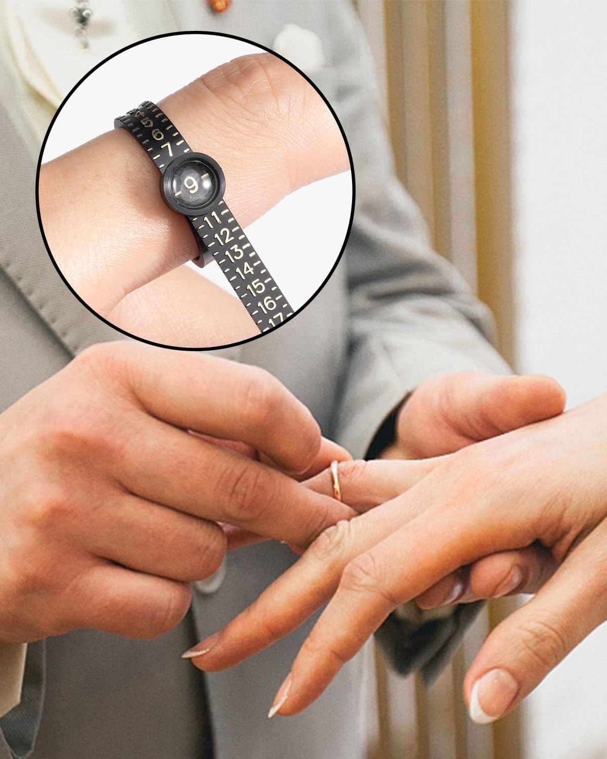 Ring Sizer Measuring Tool Set, Ring Sizer with Magnifying Glass, Integrated C…